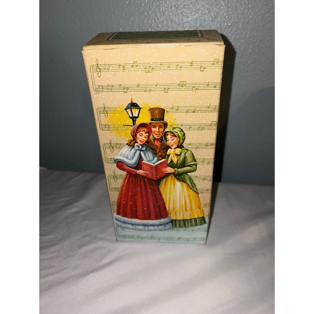 Vintage Avon Christmas Carolers Decorative Pomander Red Wax Figurine with Box